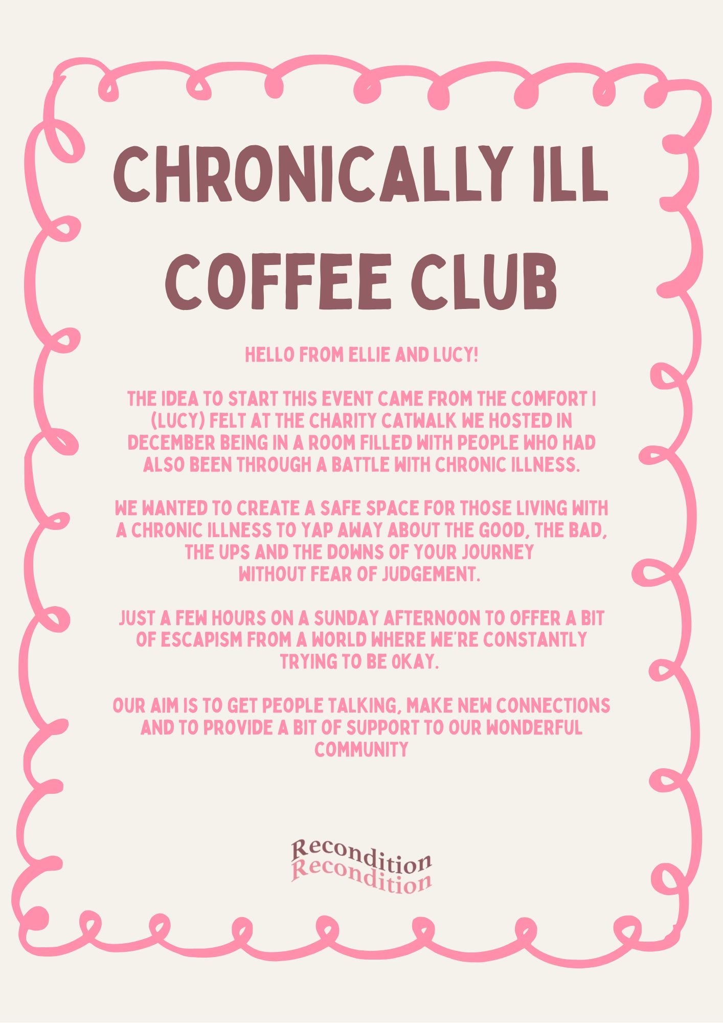 Chronically Ill Coffee Club 26th of April (Manchester)