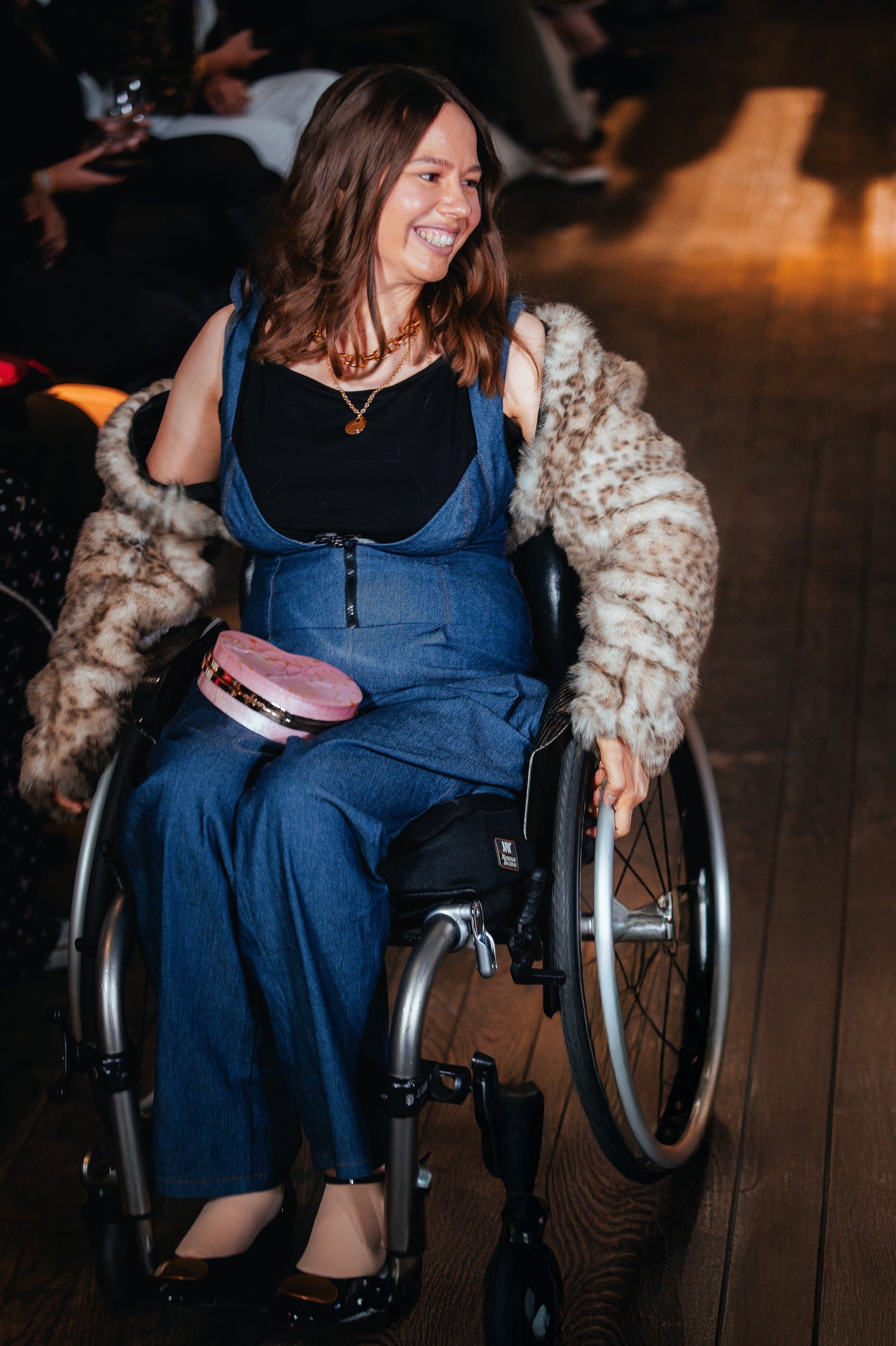 a woman in a wheelchair